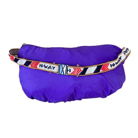 Vtg K-Way 2000 Windbreaker Jacket Colour Block Hooded Packable Size Large - Picture 7 of 11